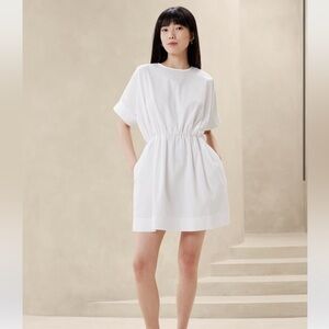 Banana Republic Poplin Mini Dress White
